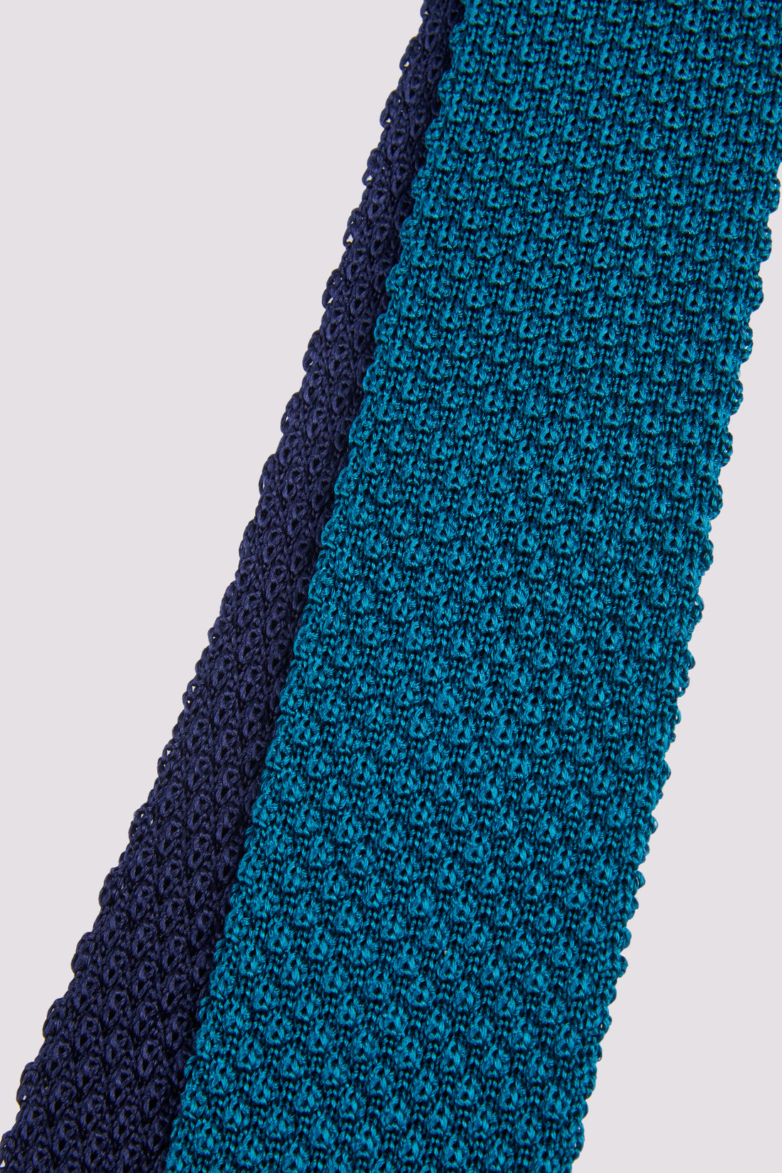 100% Silk Knitted Tie in Teal Blue