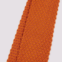 100% Silk Knitted Tie in Orange