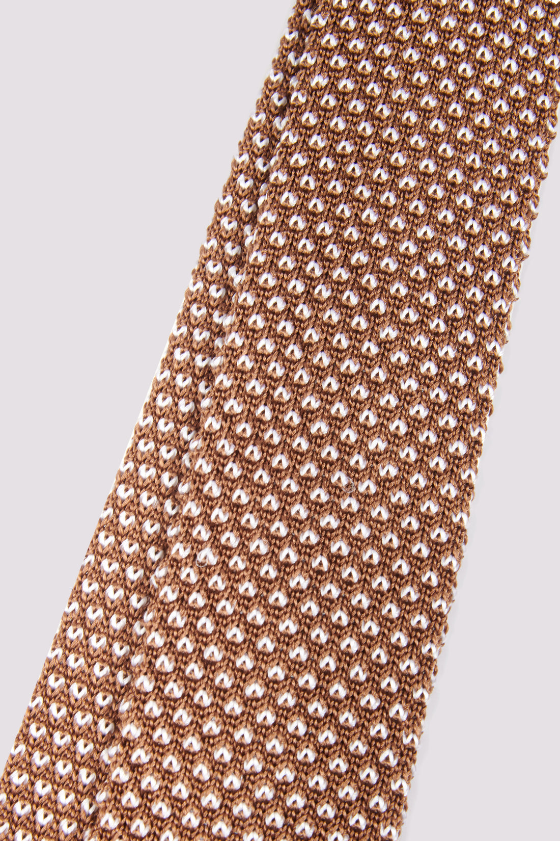 100% Silk Knitted Tie Light Brown