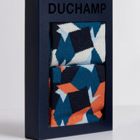 2 Pack Cube Socks Gift Set in Dark Navy